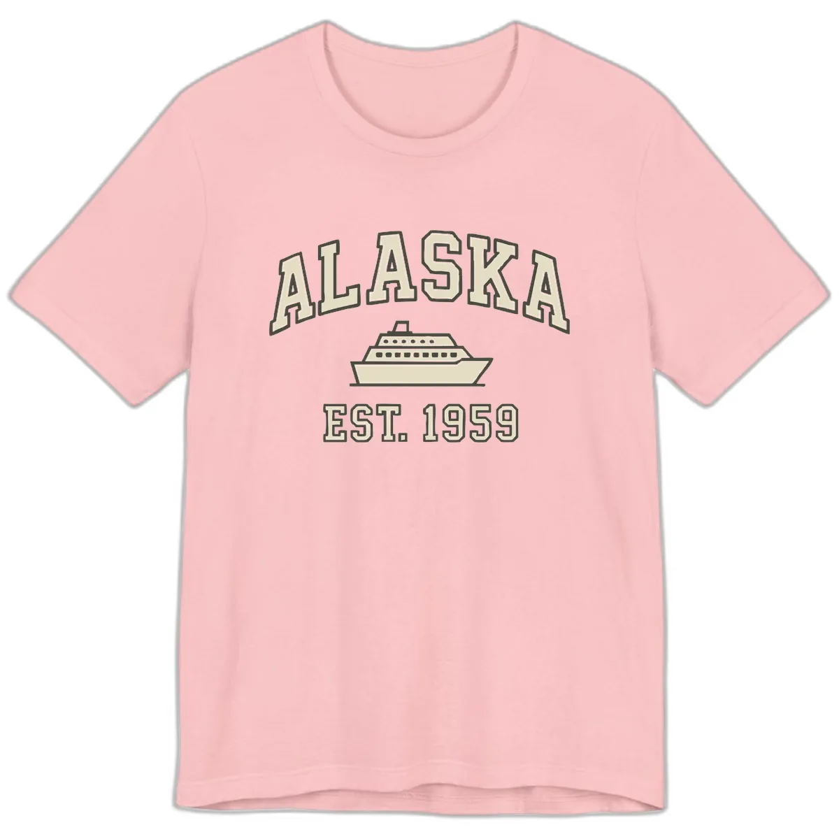 Alaska Cruise Est 1959 Vintage Ship Premium T-Shirt in Pink