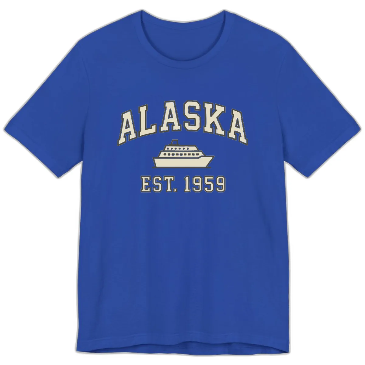 Alaska Cruise Est 1959 Vintage Ship Premium T-Shirt in True Royal
