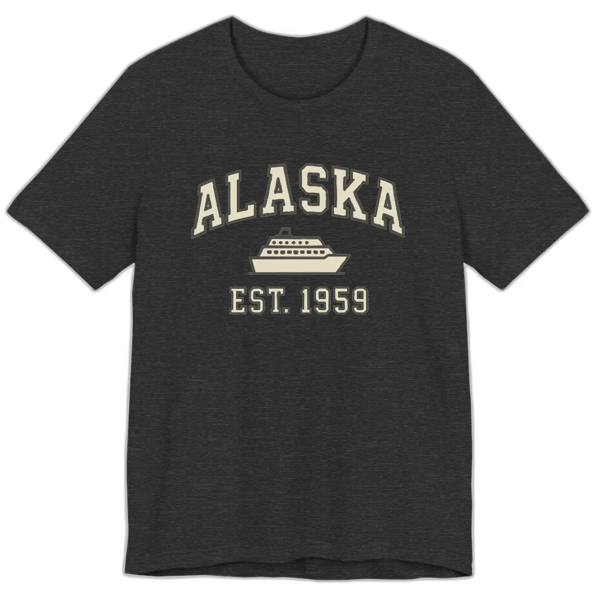 Alaska Cruise Est 1959 Vintage Ship Premium T-Shirt in Dark Grey Heather