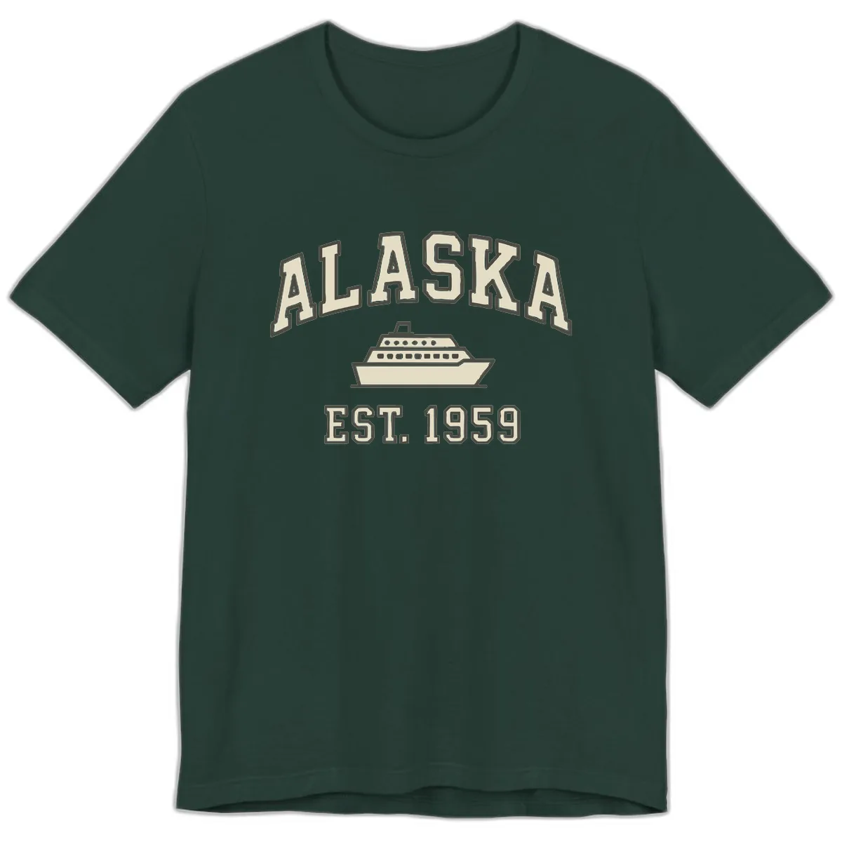 Alaska Cruise Est 1959 Vintage Ship Premium T-Shirt in Forest