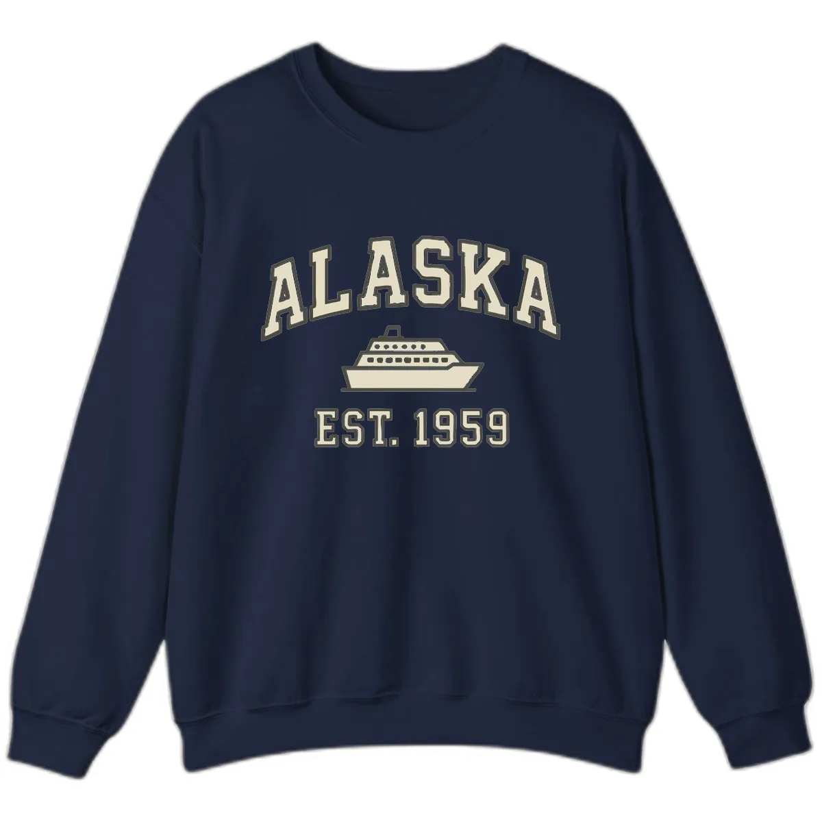 Alaska Cruise Est 1959 Vintage Ship Sweatshirt in Navy