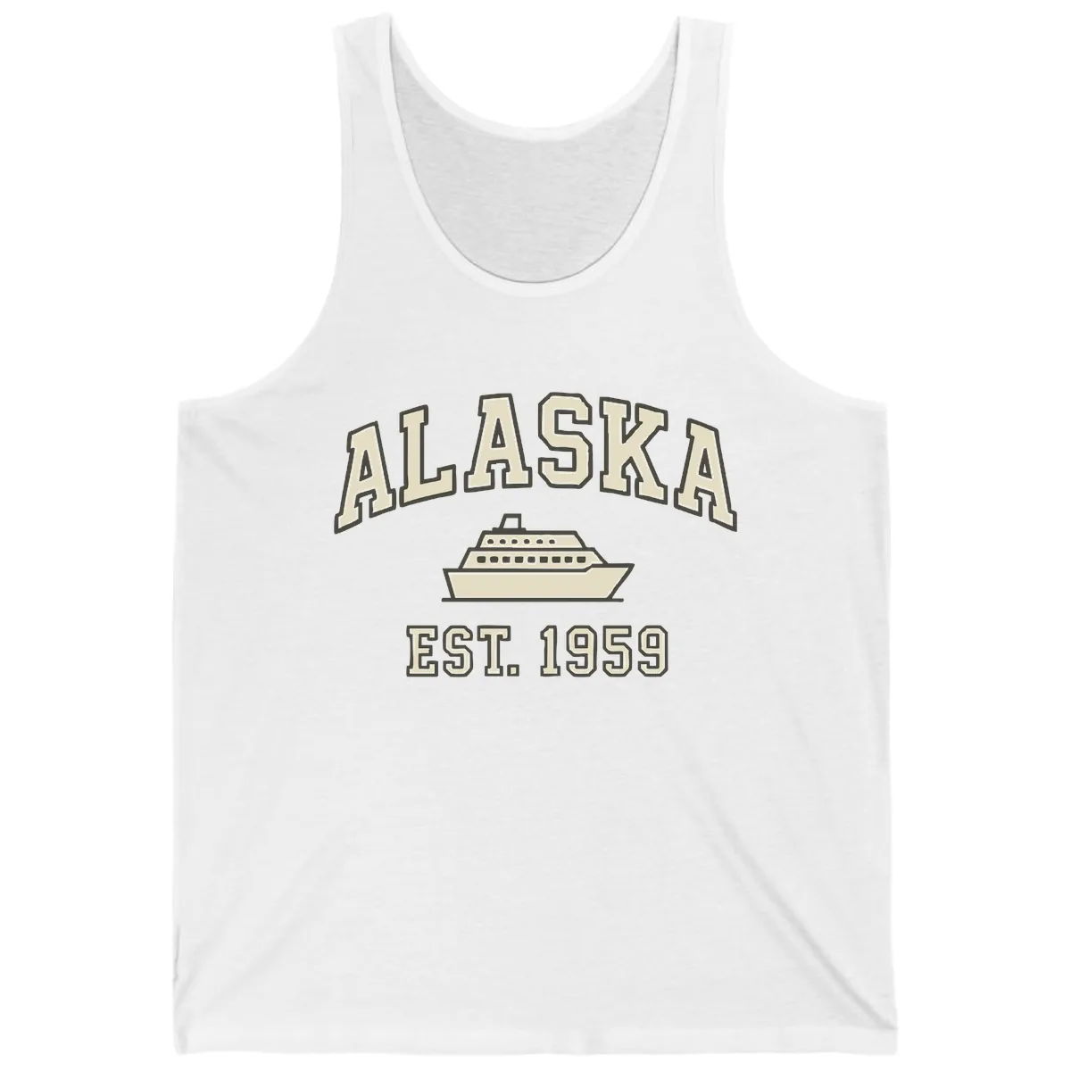 Alaska Cruise Est 1959 Vintage Ship Tank in White