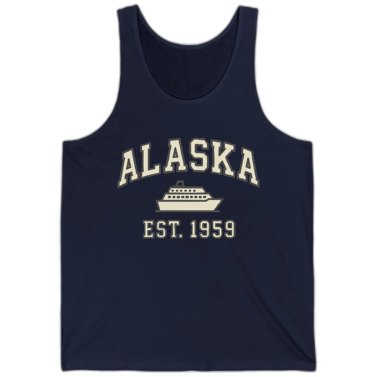 Alaska Cruise Est 1959 Vintage Ship Tank in Navy