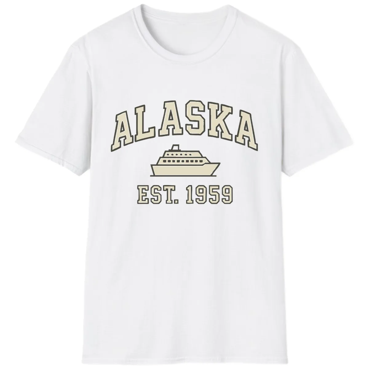 Alaska Cruise Est 1959 Vintage Ship T-Shirt in White
