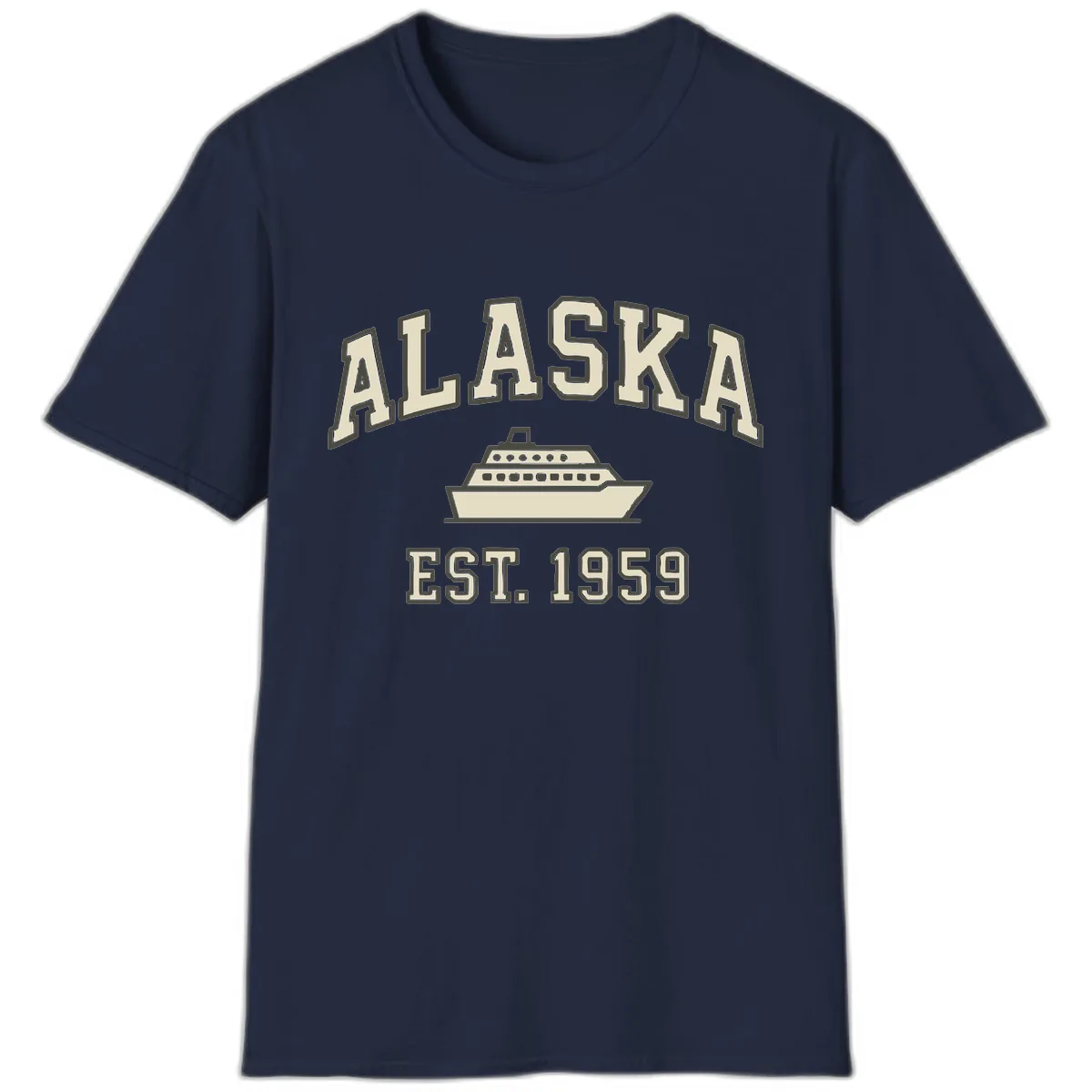 Alaska Cruise Est 1959 Vintage Ship T-Shirt in Navy