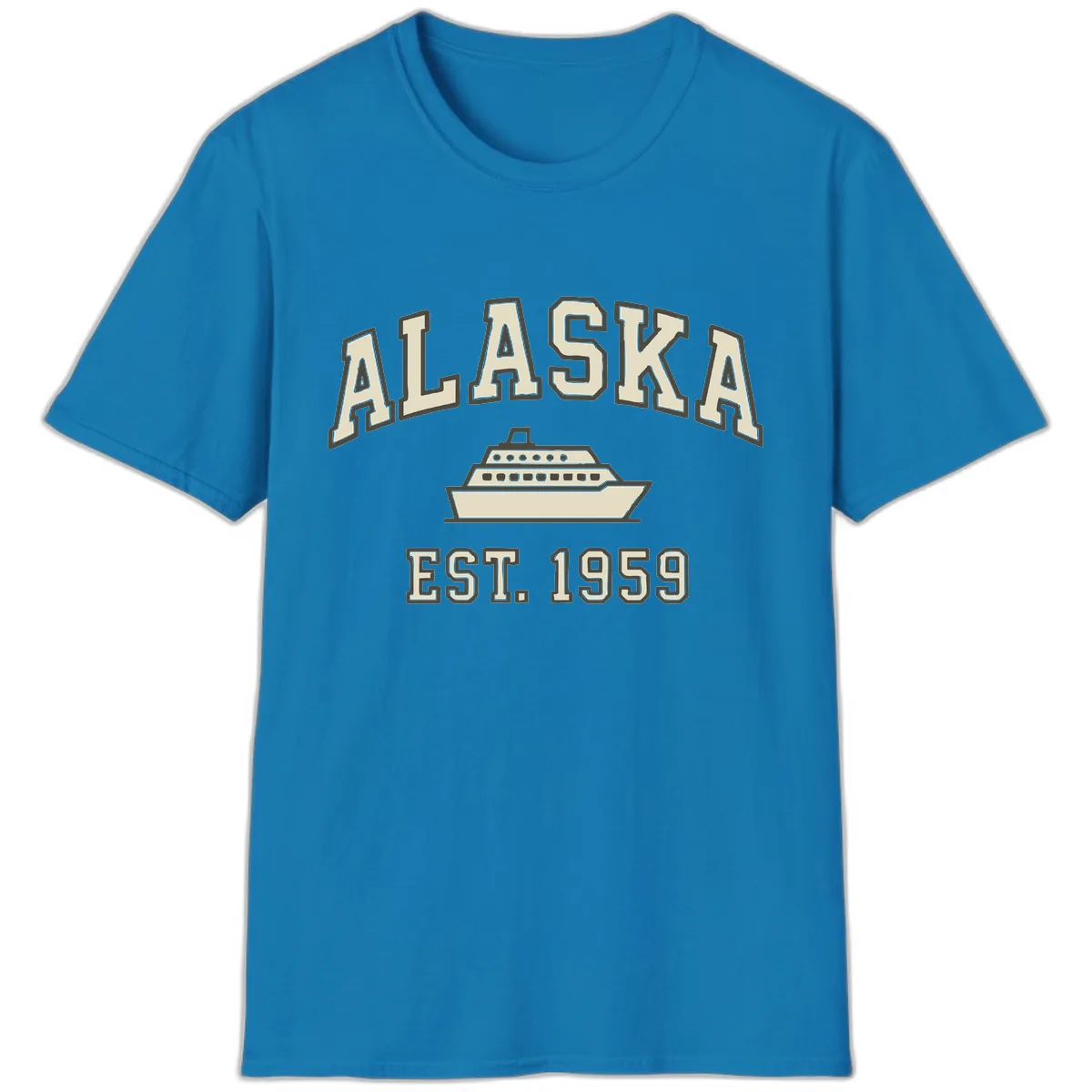 Alaska Cruise Est 1959 Vintage Ship T-Shirt in Sapphire