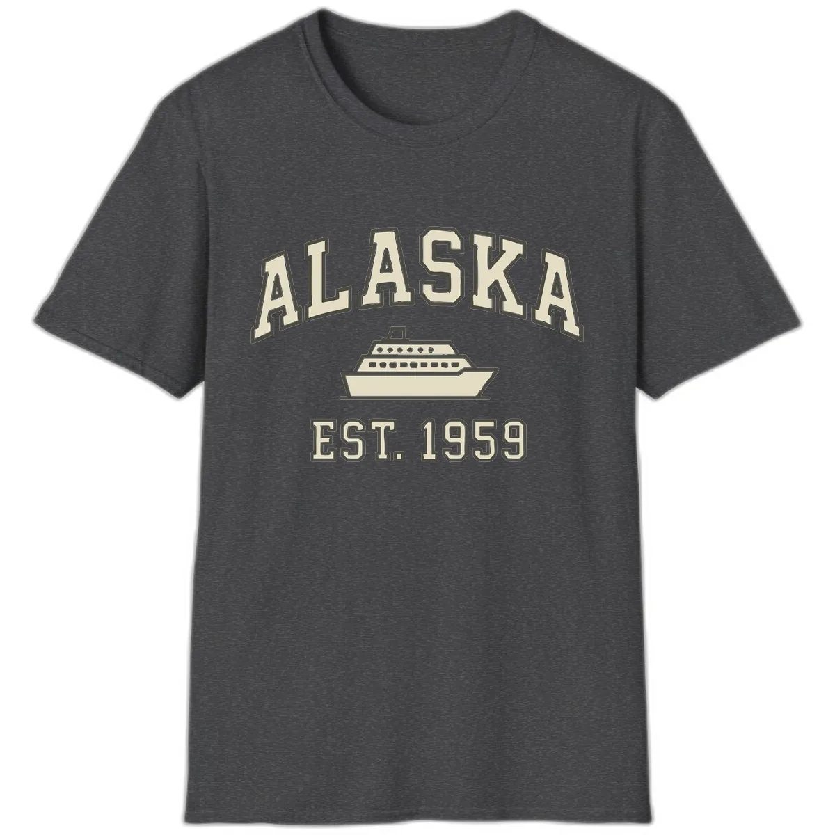 Alaska Cruise Est 1959 Vintage Ship T-Shirt in Dark Heather