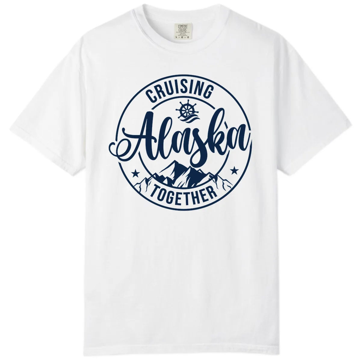 Cruising Ashore Together Badge Comfort Color in White