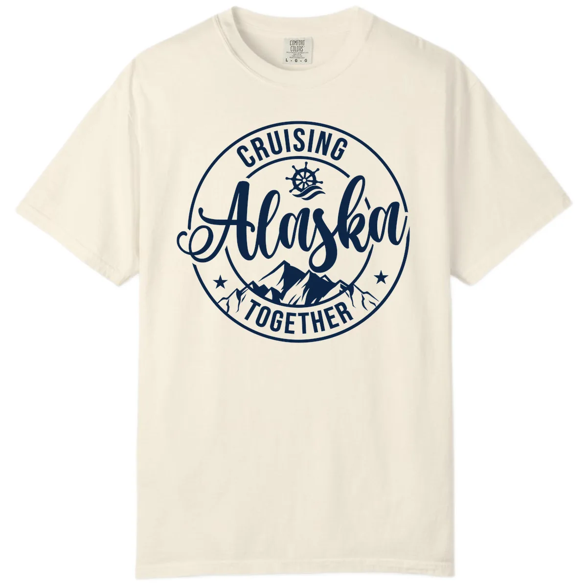 Cruising Ashore Together Badge Comfort Color in Ivory