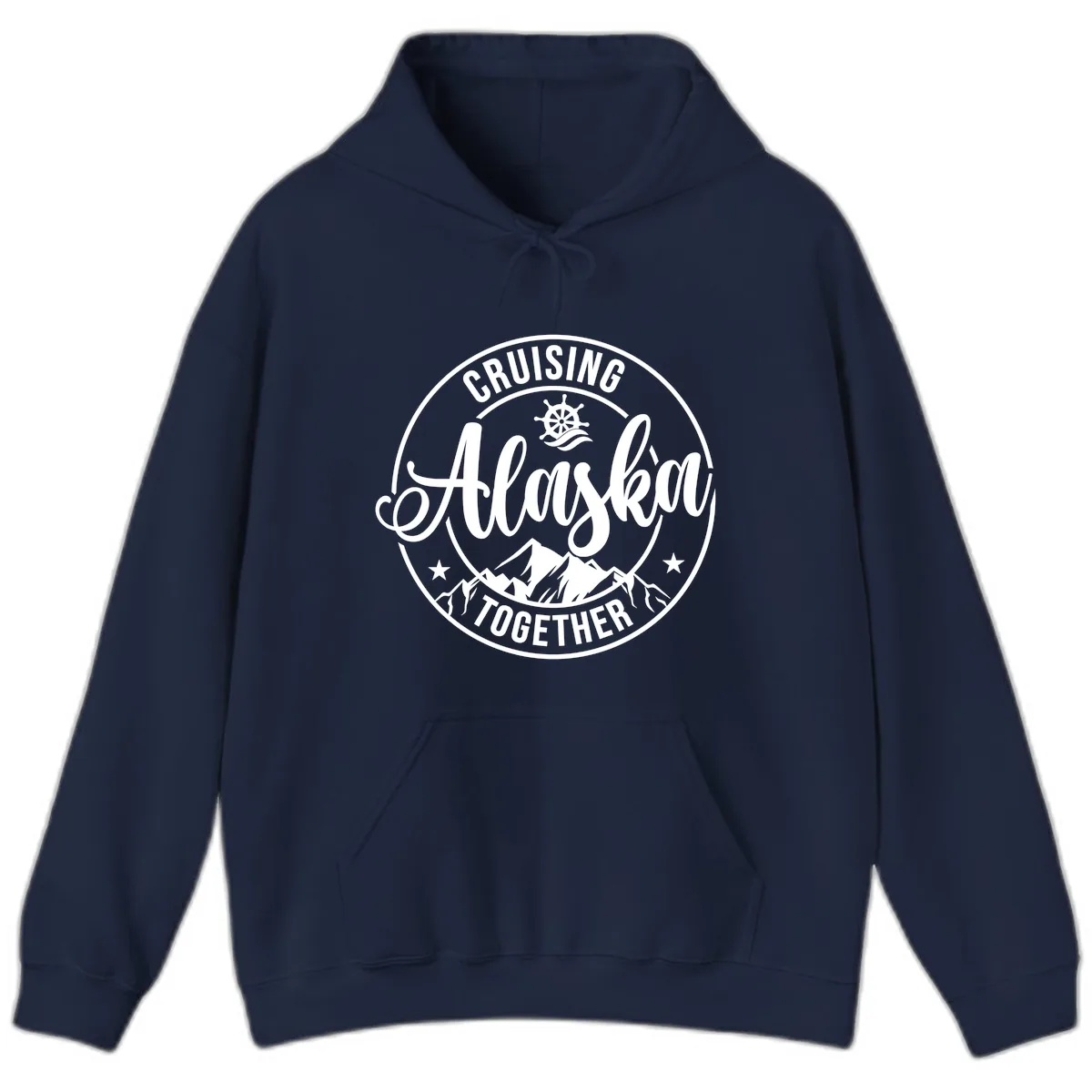 Cruising Ashore Together Badge Hoodie in Navy
