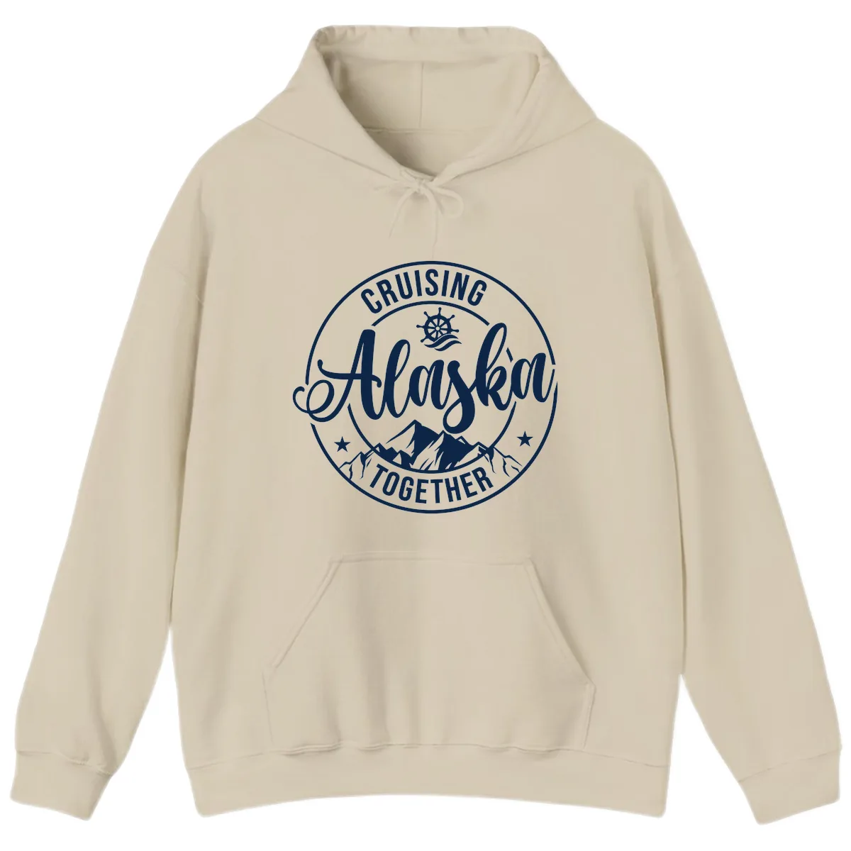 Cruising Ashore Together Badge Hoodie in Sand