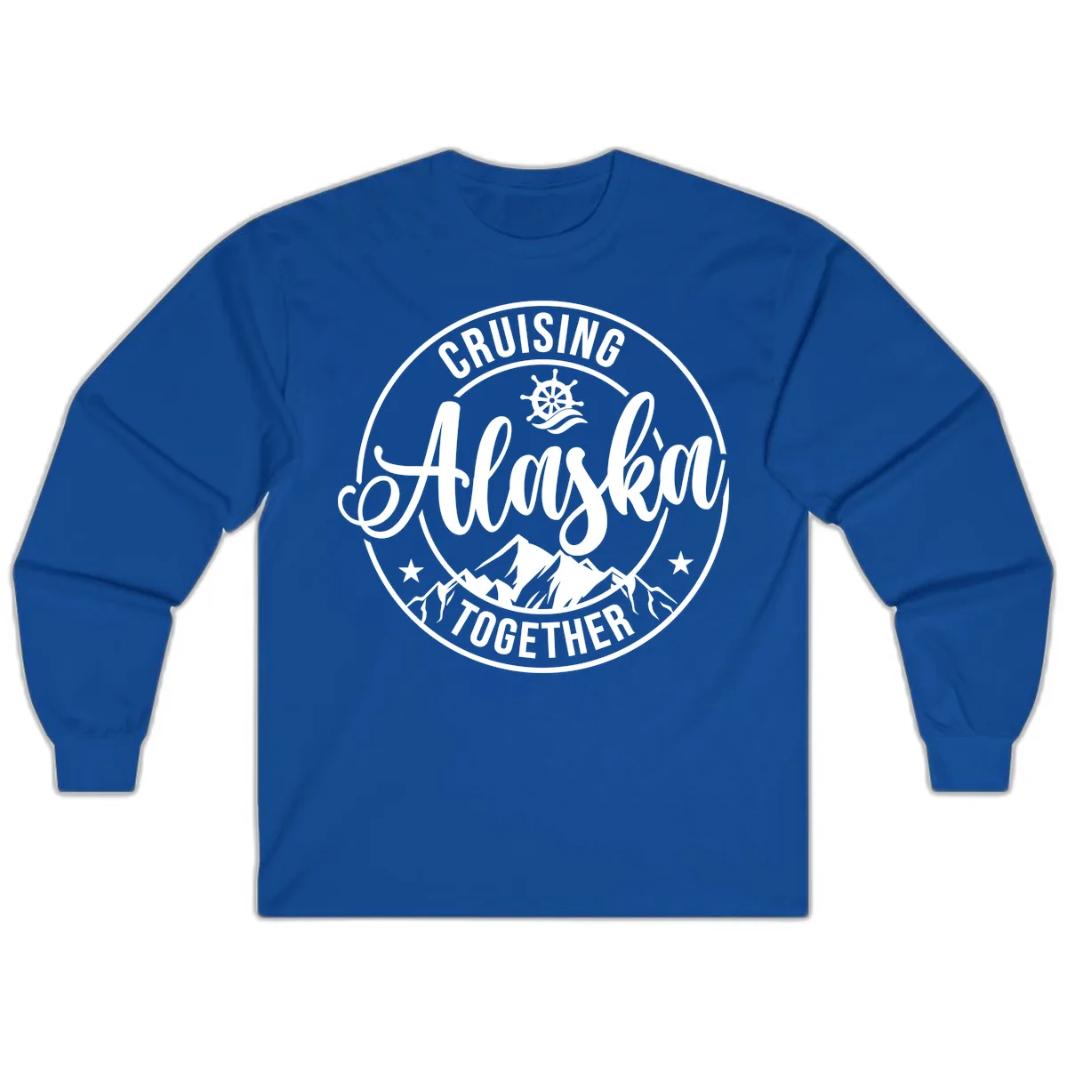 Cruising Ashore Together Badge Long Sleeve in Royal