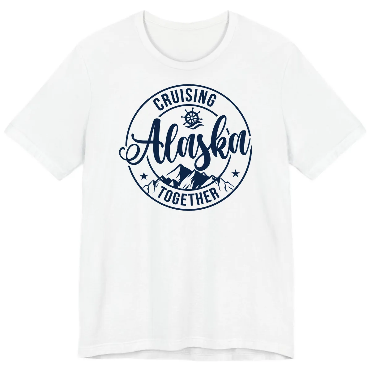 Cruising Ashore Together Badge Premium T-Shirt in White