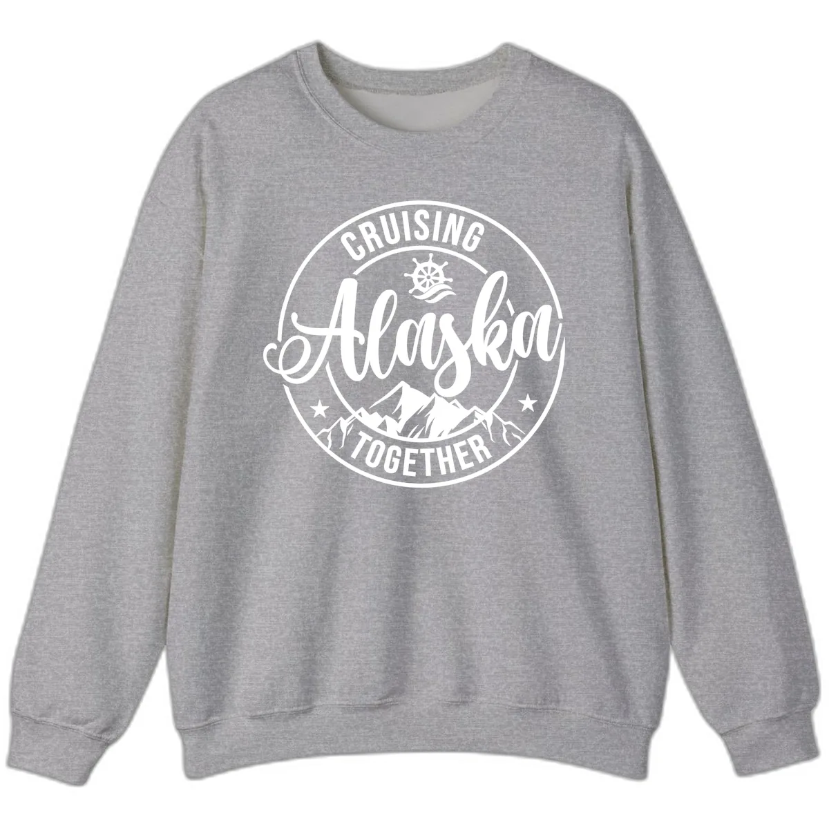 Cruising Ashore Together Badge Sweatshirt in Sport Grey
