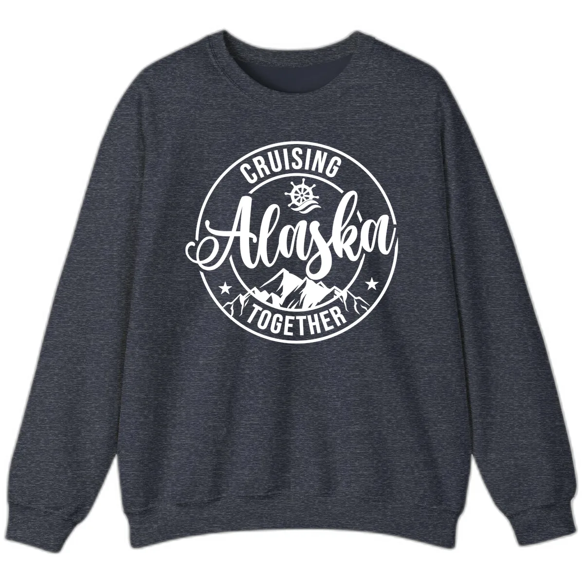Cruising Ashore Together Badge Sweatshirt in Heather Sport Dark Navy