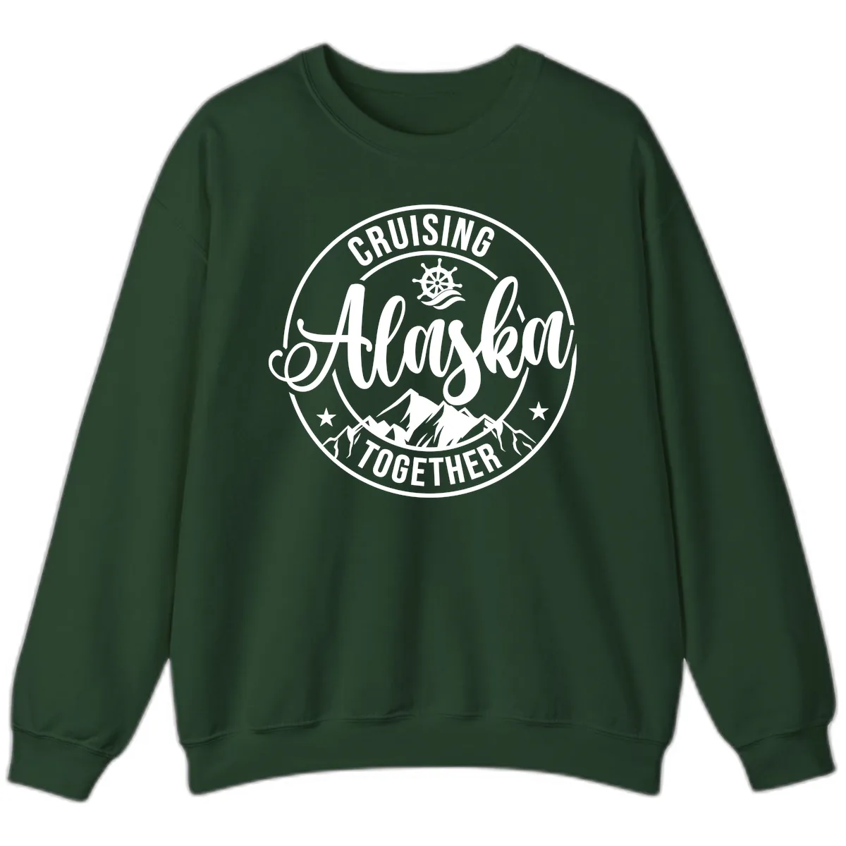 Cruising Ashore Together Badge Sweatshirt in Forest Green