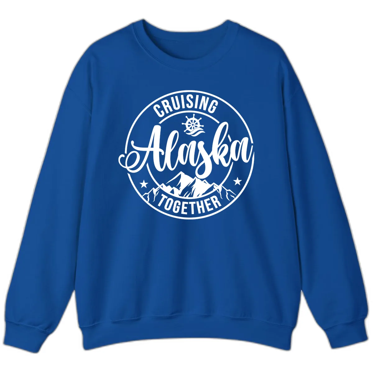 Cruising Ashore Together Badge Sweatshirt in Royal