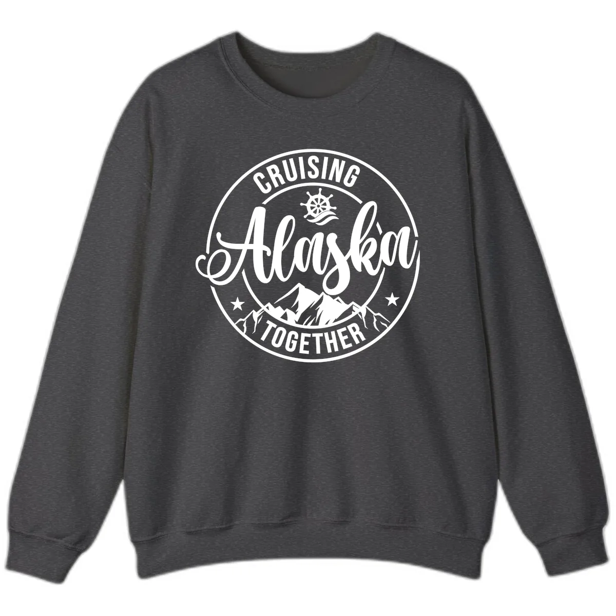Cruising Ashore Together Badge Sweatshirt in Dark Heather