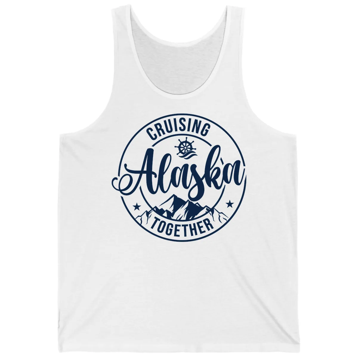 Cruising Ashore Together Badge Tank in White