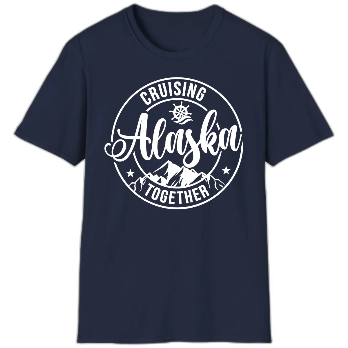 Cruising Ashore Together Badge T-Shirt in Navy