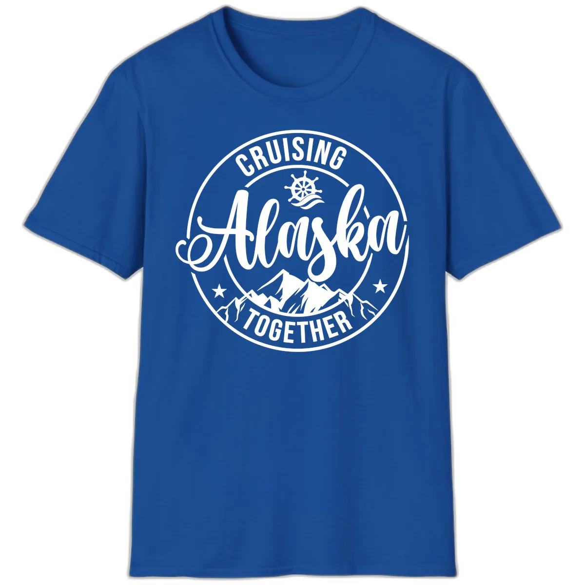 Cruising Ashore Together Badge T-Shirt in Royal