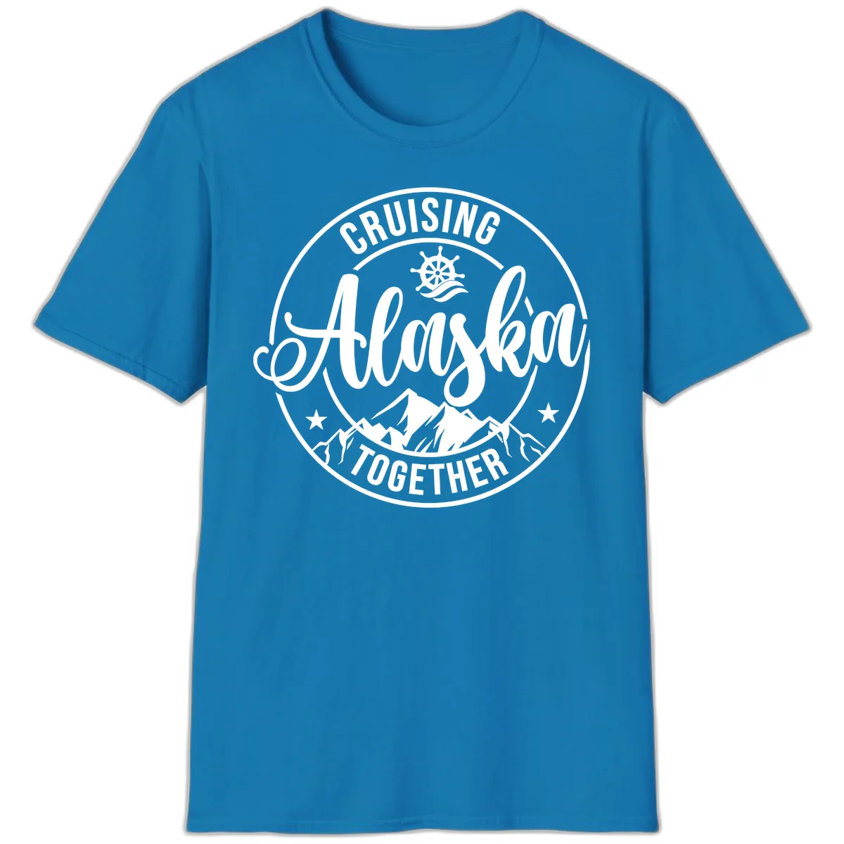 Cruising Ashore Together Badge T-Shirt in Sapphire