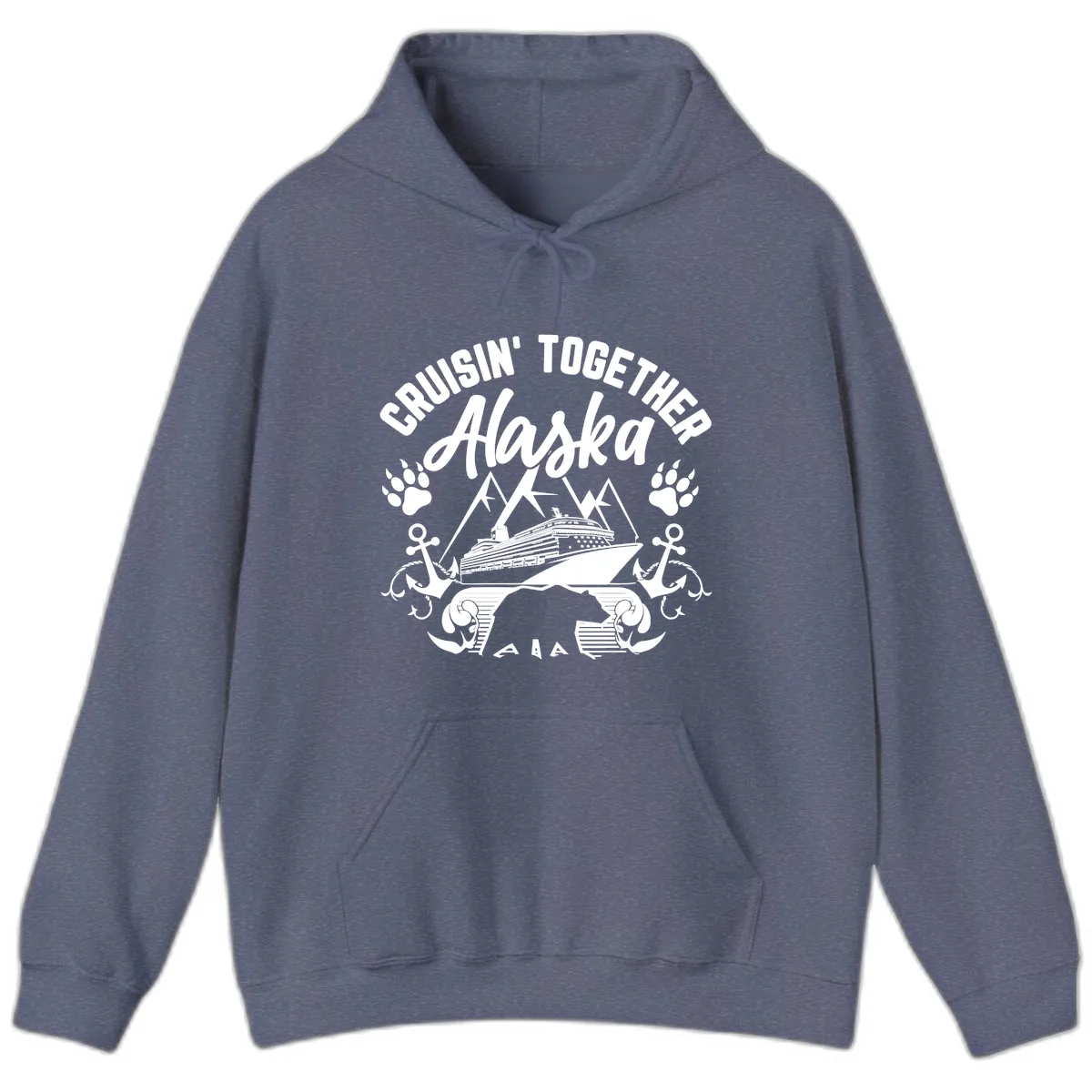 Cruisin' Together Alaska Hoodie in Heather Navy