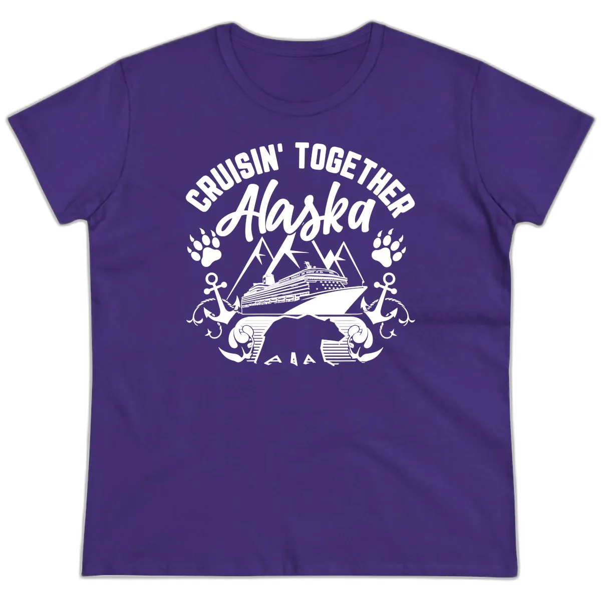 Cruisin' Together Alaska Ladies Tee in Purple