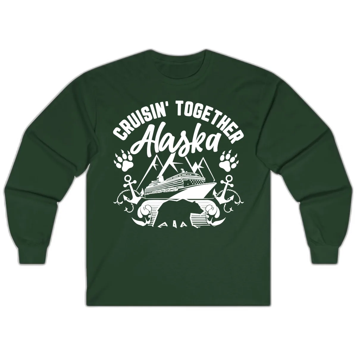 Cruisin' Together Alaska Long Sleeve in Forest Green