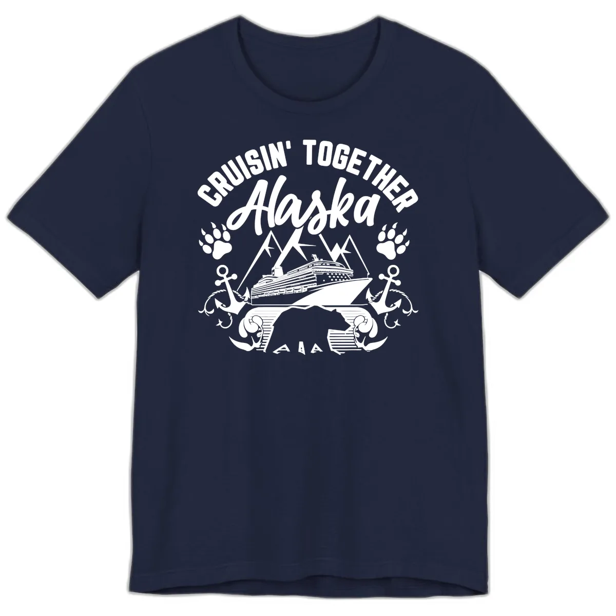 Cruisin' Together Alaska Premium T-Shirt in Navy