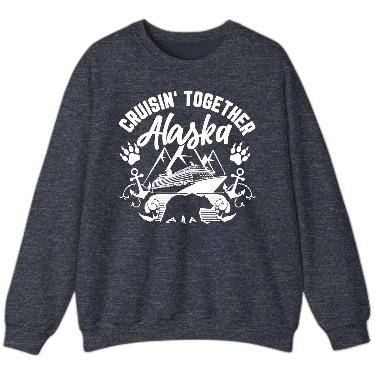 Cruisin' Together Alaska Sweatshirt in Heather Sport Dark Navy