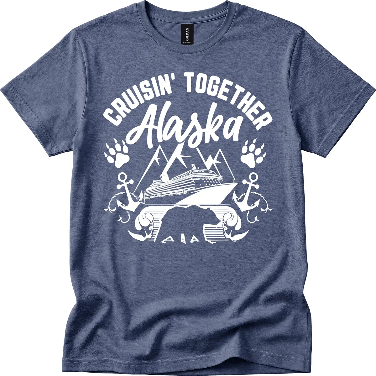 Cruisin' Together Alaska T-Shirt in Heather Navy