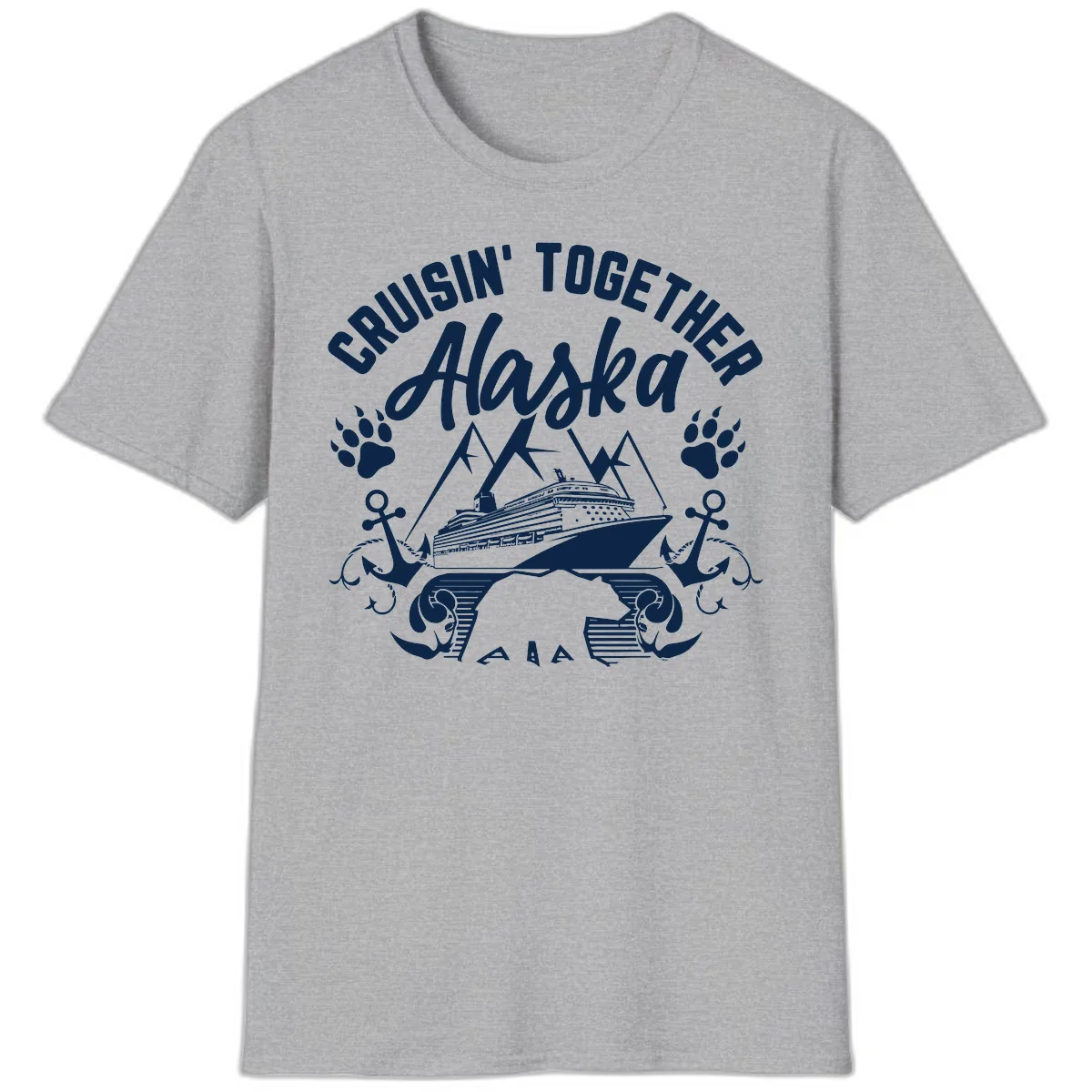 Cruisin' Together Alaska T-Shirt in Sport Grey