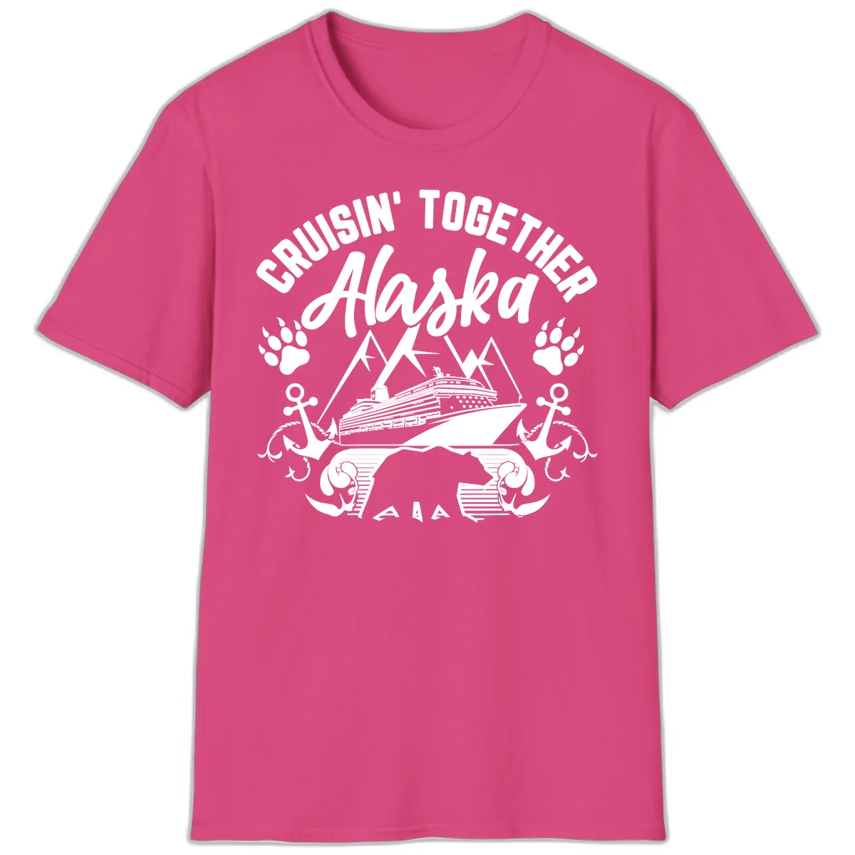 Cruisin' Together Alaska T-Shirt in Heliconia