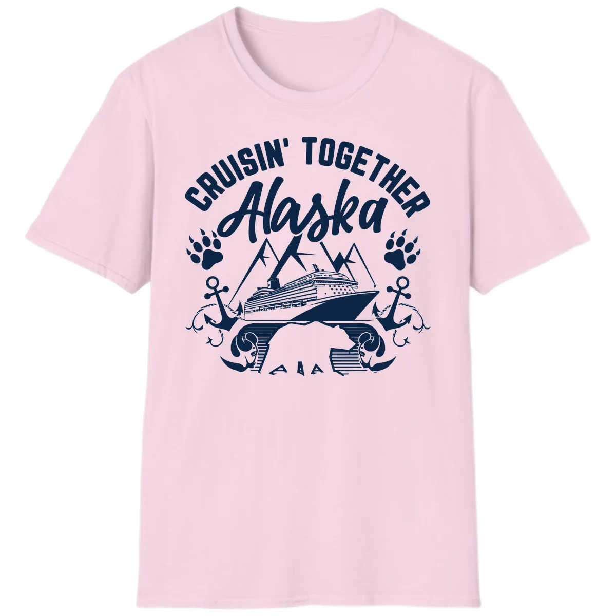 Cruisin' Together Alaska T-Shirt in Light Pink