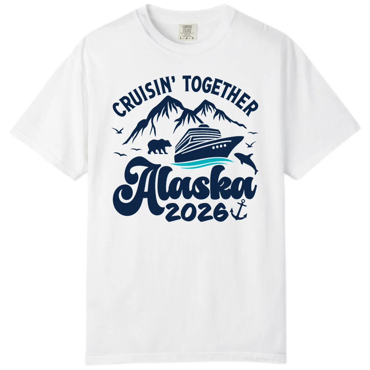 Minimalist Ocean Waves Comfort Color in White