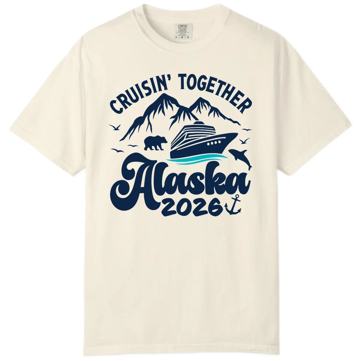 Minimalist Ocean Waves Comfort Color in Ivory