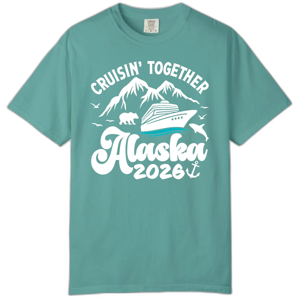 Minimalist Ocean Waves Comfort Color in Seafoam