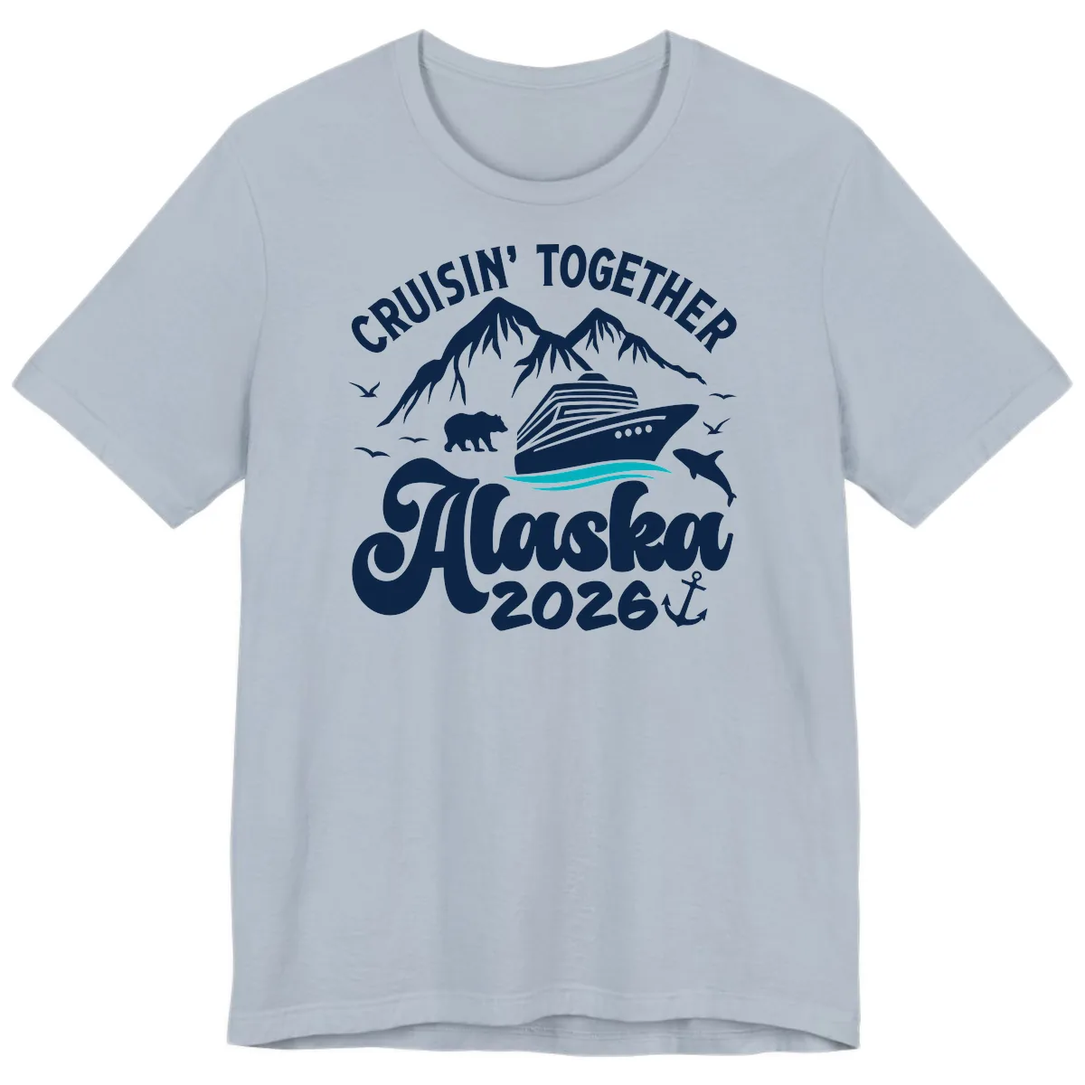 Minimalist Ocean Waves Premium T-Shirt in Light Blue