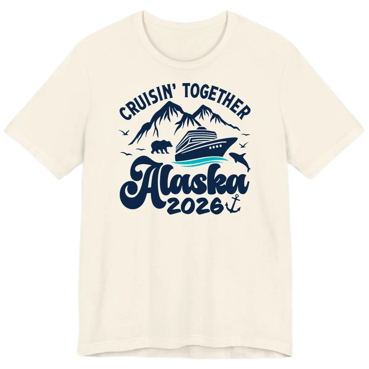 Minimalist Ocean Waves Premium T-Shirt in Natural