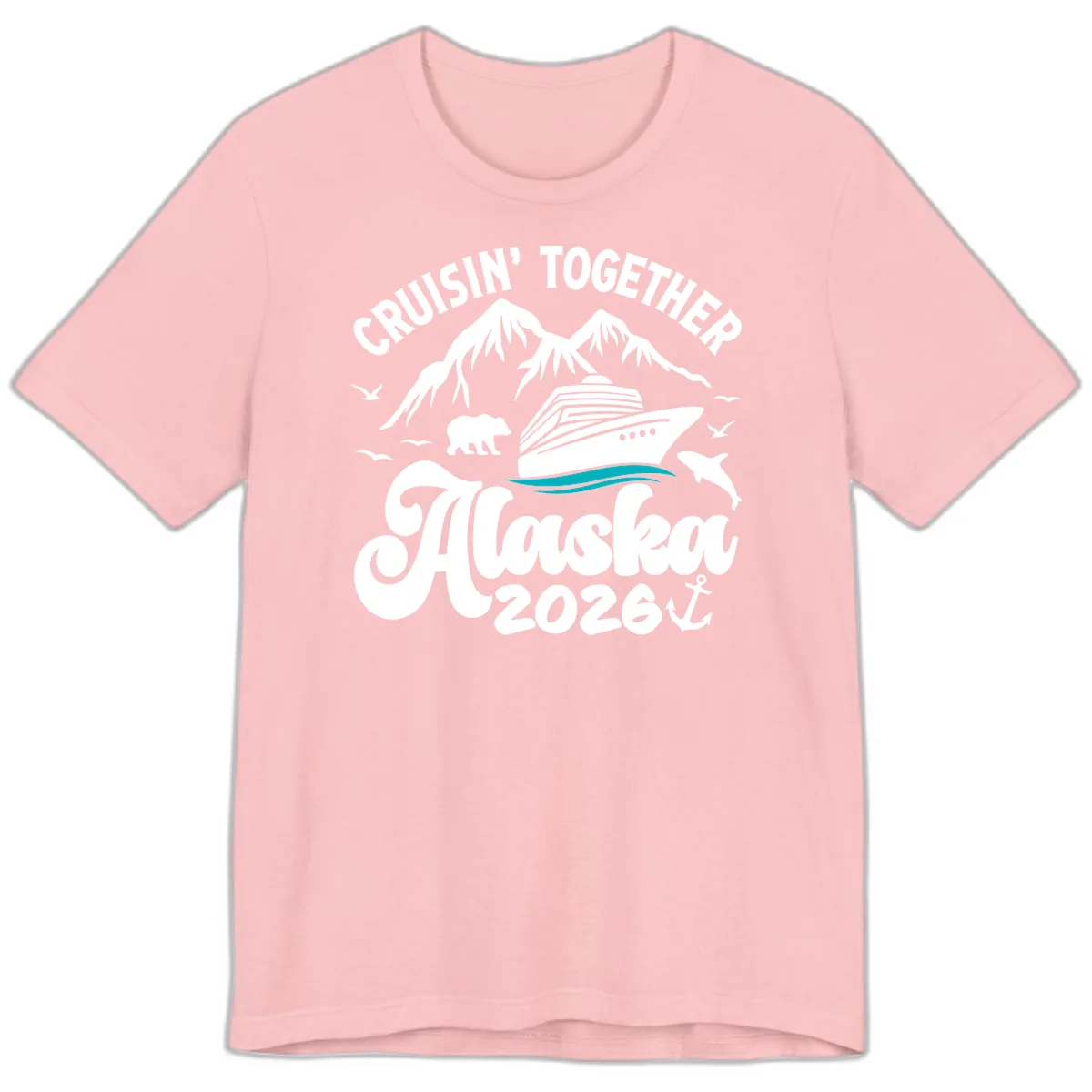 Minimalist Ocean Waves Premium T-Shirt in Pink
