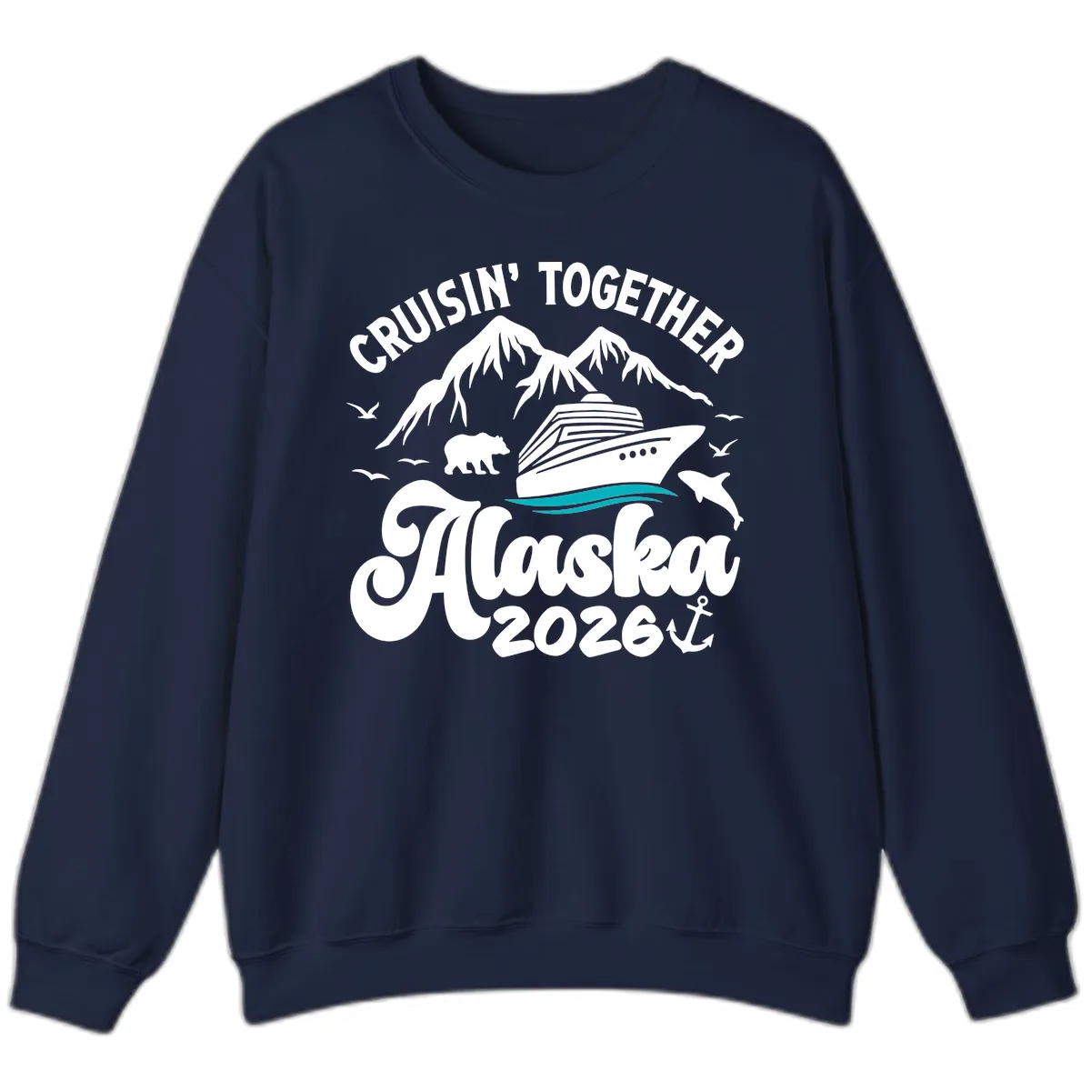 Minimalist Ocean Waves Sweatshirt in Navy