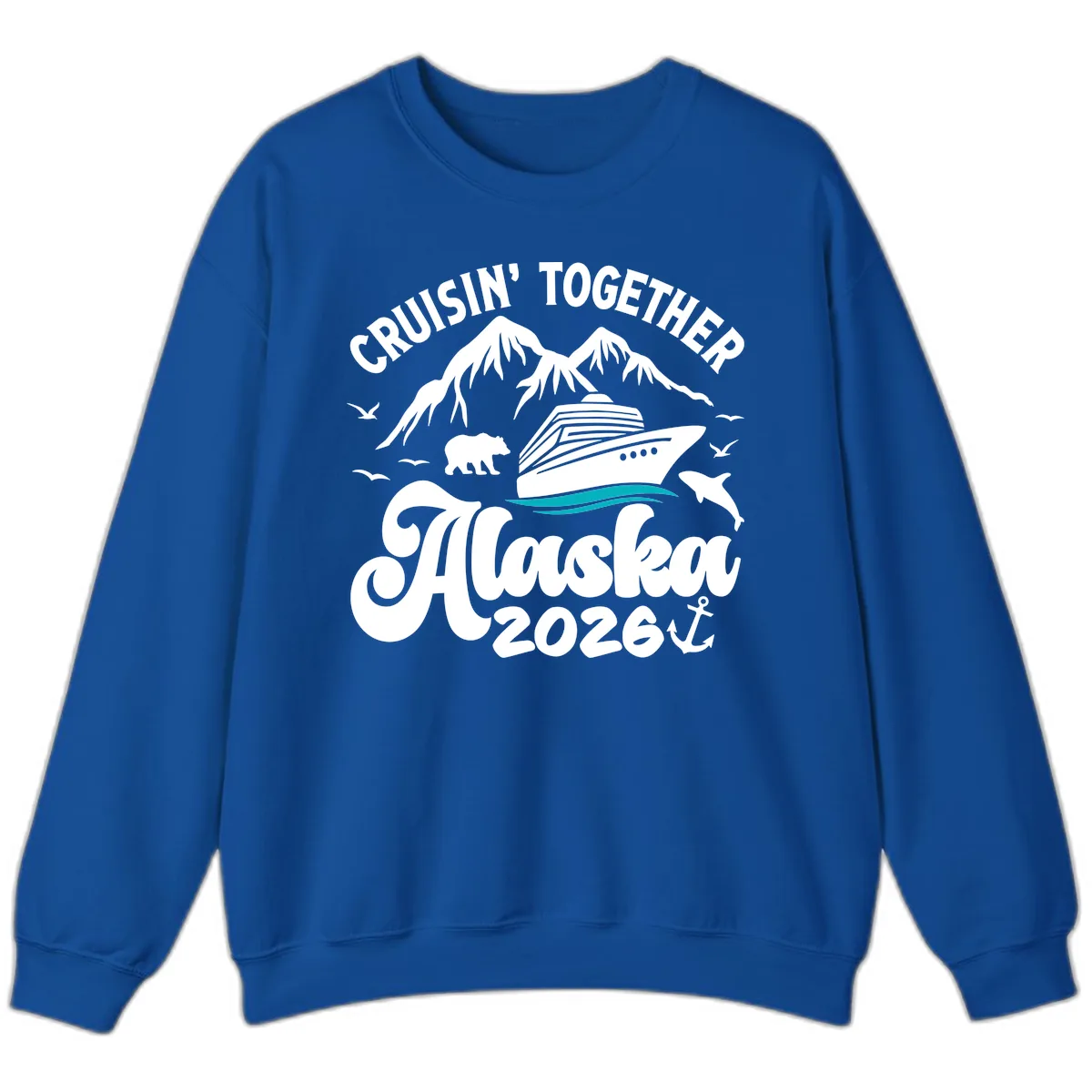Minimalist Ocean Waves Sweatshirt in Royal