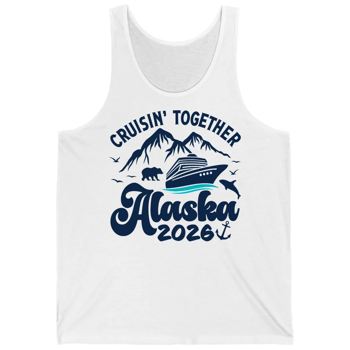 Minimalist Ocean Waves Tank in White