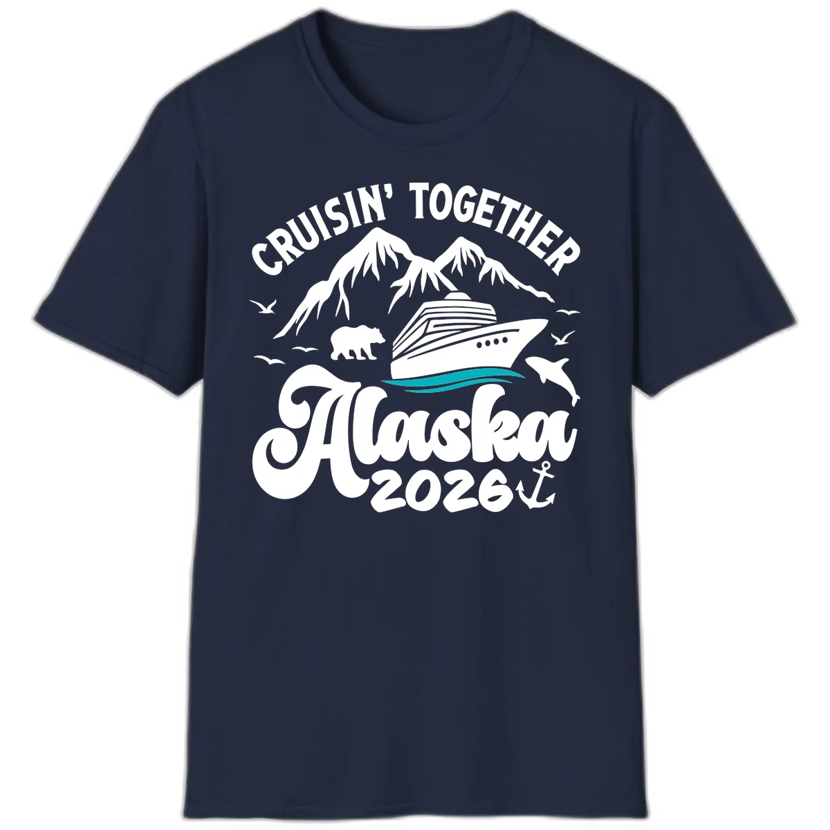 Minimalist Ocean Waves T-Shirt in Navy