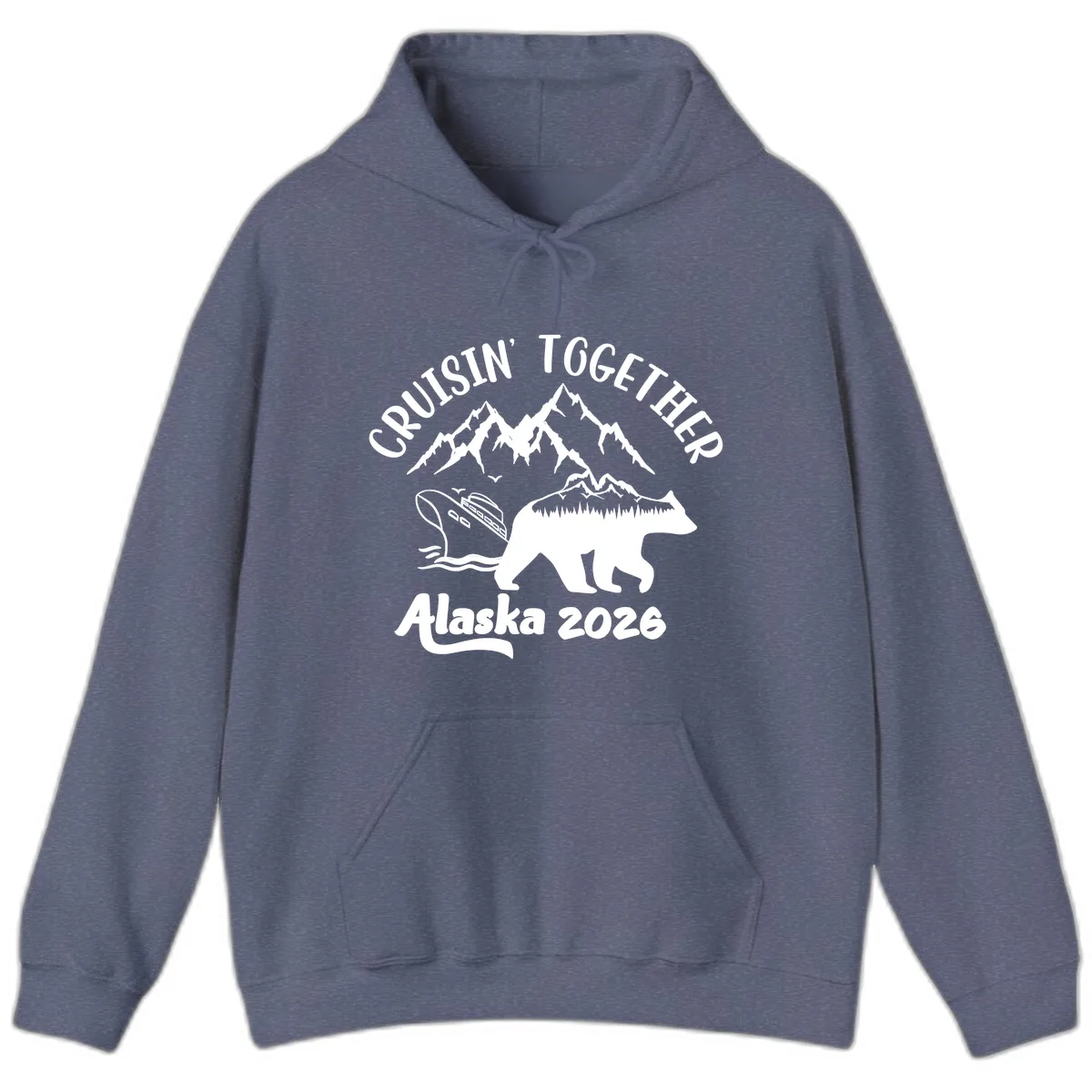 Cruisin' Together Alaska 2026 Hoodie in Heather Navy