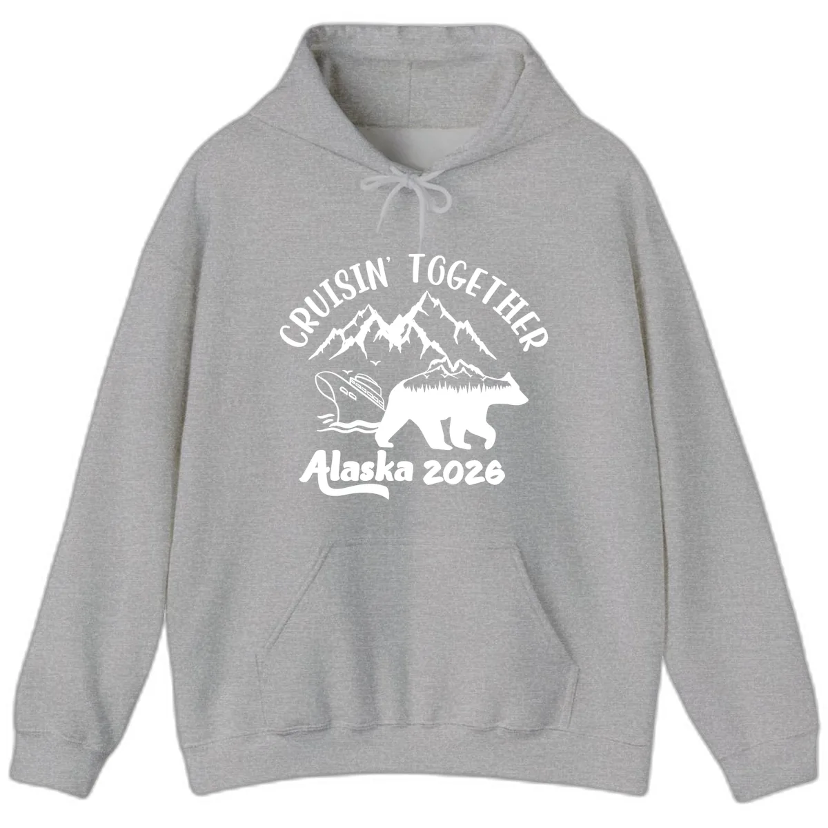 Cruisin' Together Alaska 2026 Hoodie in Sport Grey