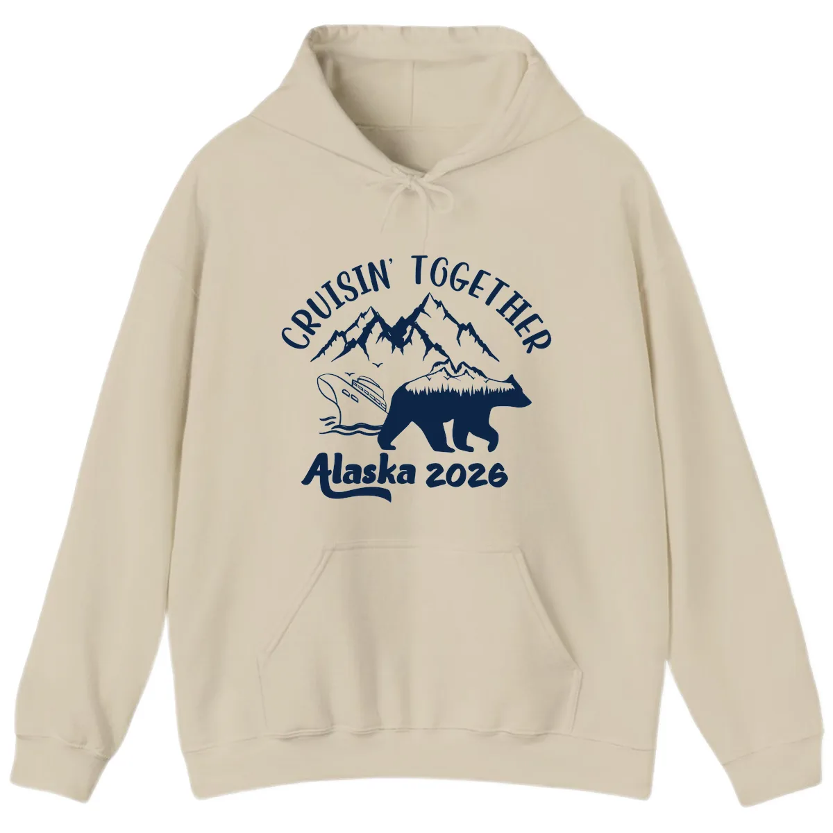 Cruisin' Together Alaska 2026 Hoodie in Sand