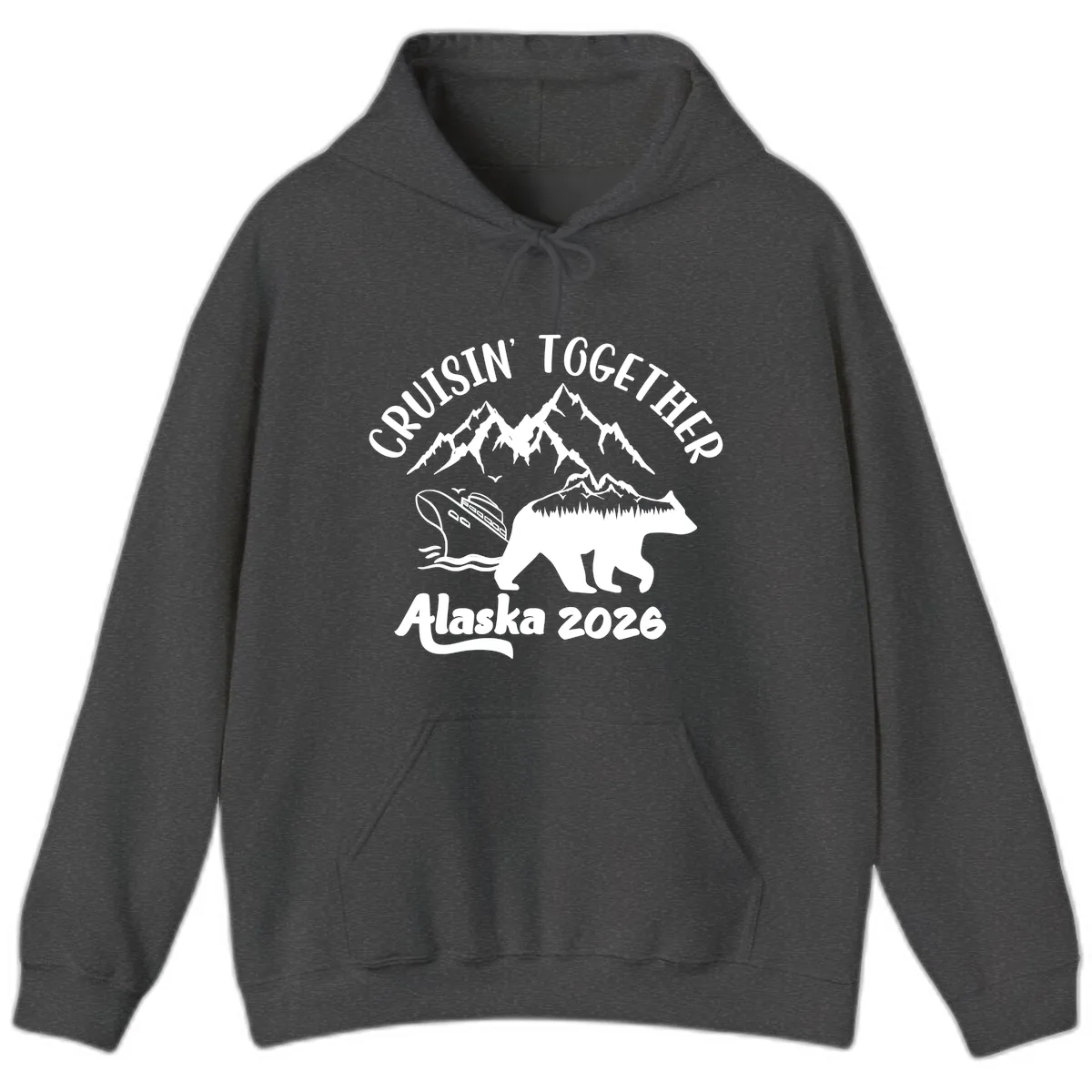 Cruisin' Together Alaska 2026 Hoodie in Dark Heather