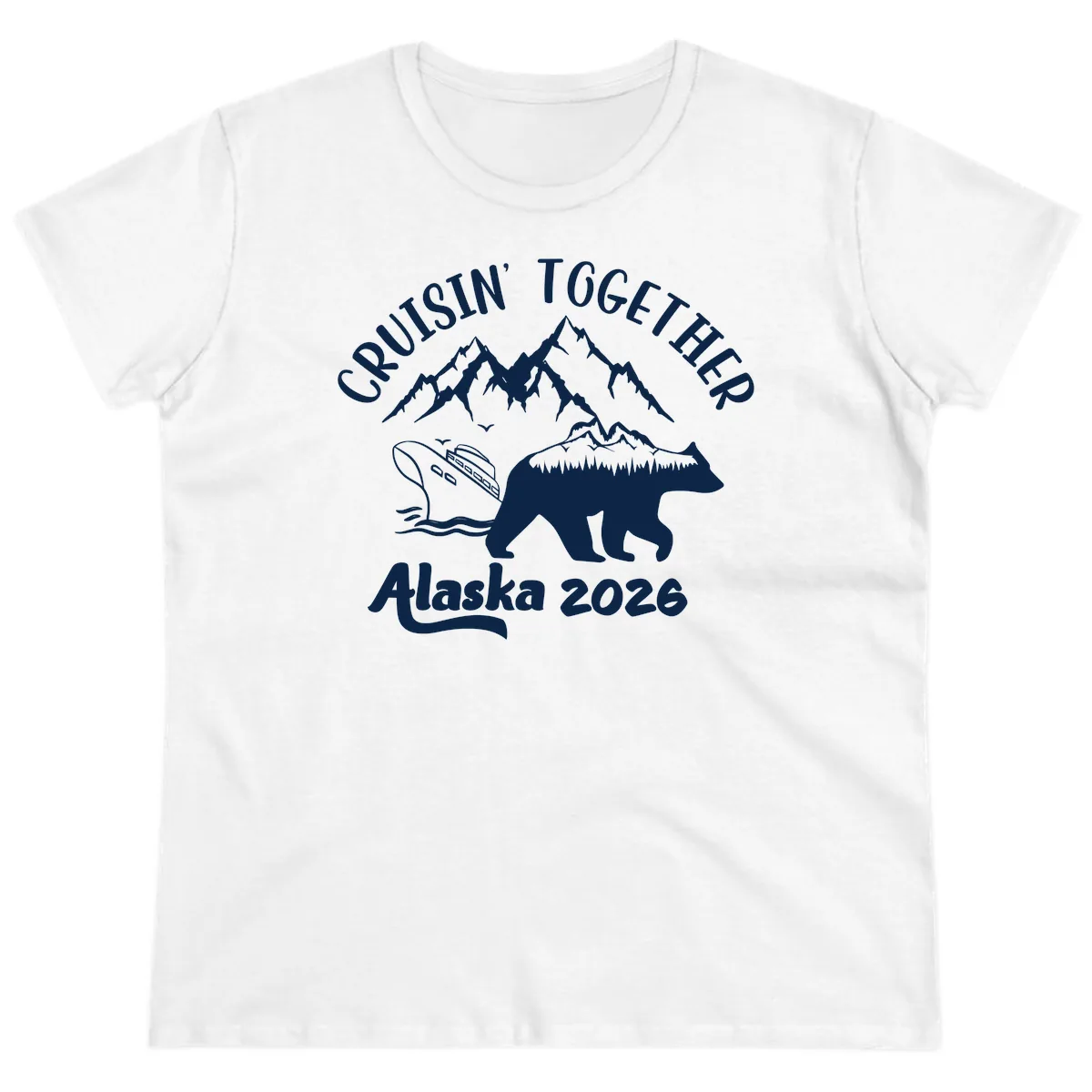 Cruisin' Together Alaska 2026 Ladies Tee in White